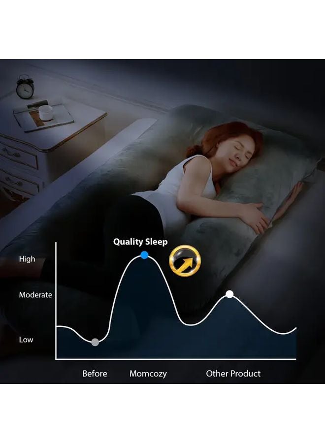 J Shaped Full Body Maternity Pillow 57 Inch for Sleeping with Removable Cover - Image 4